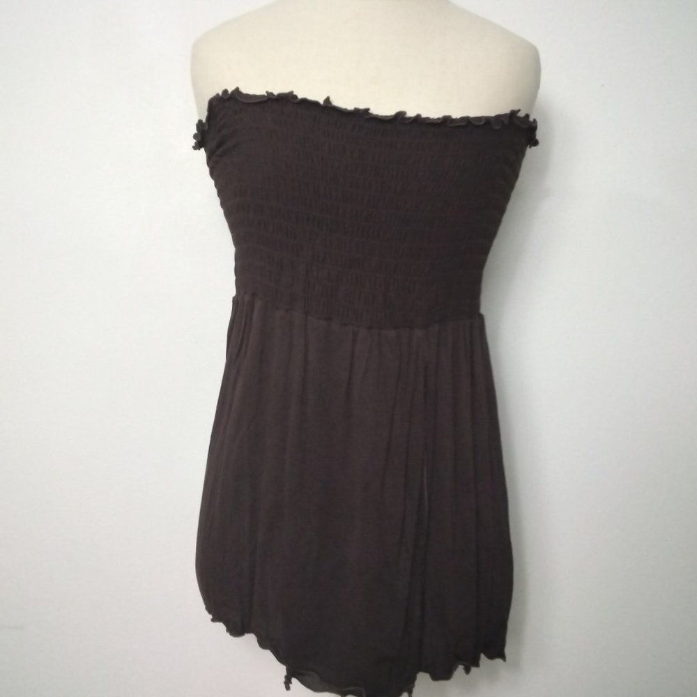 Dotti Brown Stretch Strapless Knee Length Beach Dress/Swimsuit Cover NWT Various